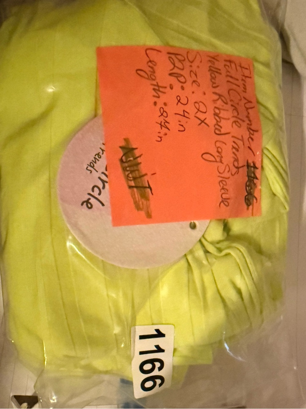 Yellow Ribbed Long Sleeve - Picture 13 of 14